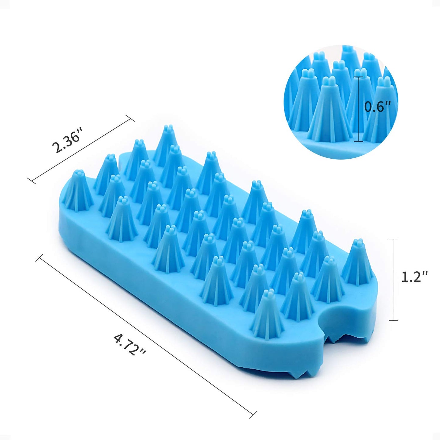 Dog Grooming Brush, Silicone Dual Side Pet Bath Brush for Deshedding & Massaging, Hair Brush Comb for Pet, Puppy, Cats (Blue)