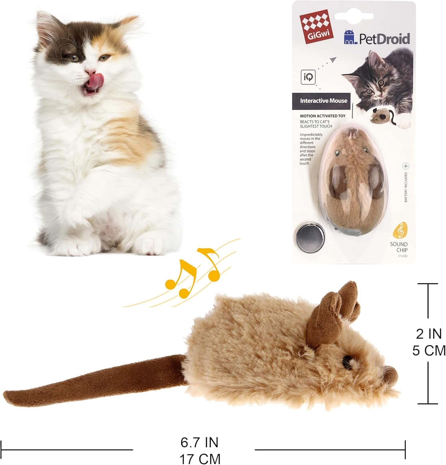 Cat Toys Interective Automatic Moving Mouse Kitten Toys with Real Mice Sound Electric Squeaky Random Moving Kitty Toys for Indoor Cats Chasing Self Play Fun Cat Toy for Boredom