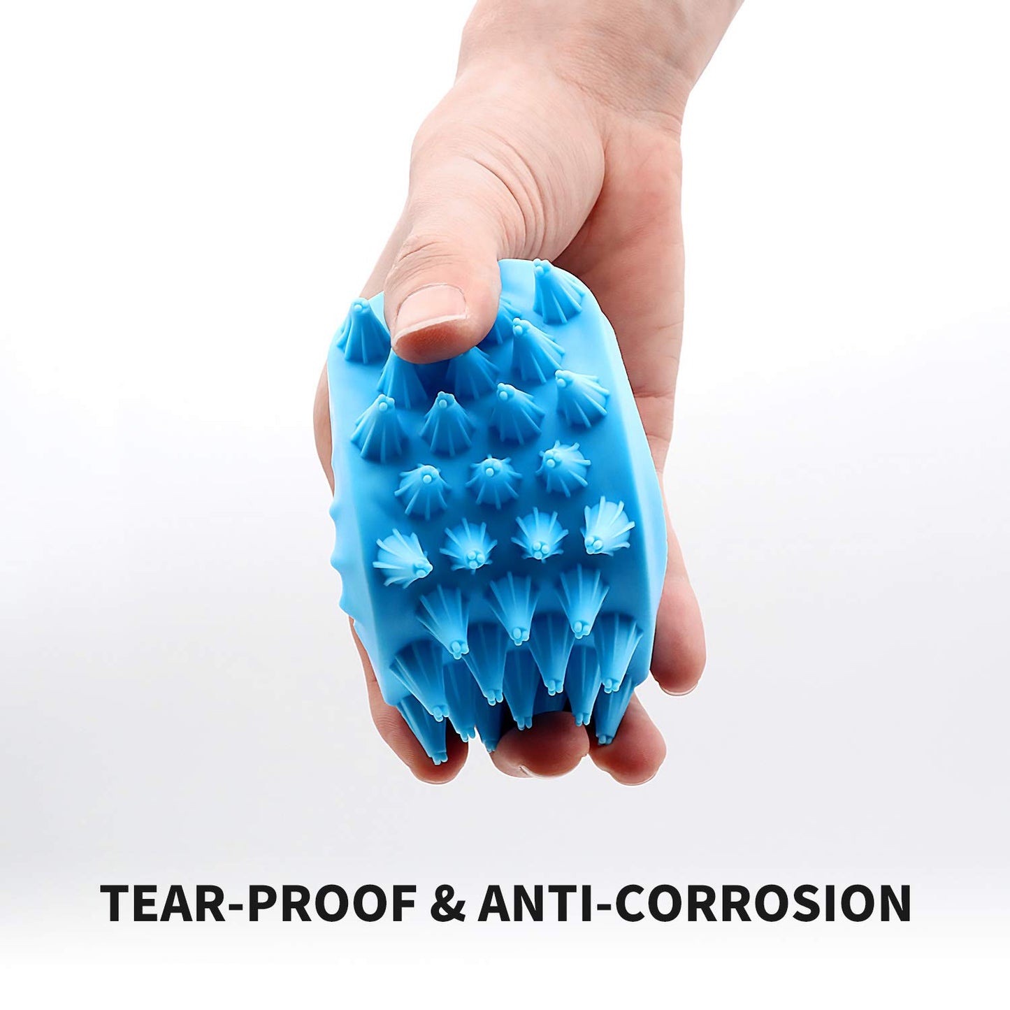 Dog Grooming Brush, Silicone Dual Side Pet Bath Brush for Deshedding & Massaging, Hair Brush Comb for Pet, Puppy, Cats (Blue)
