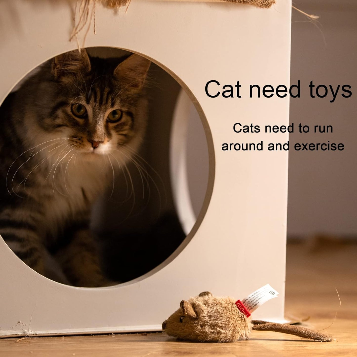 Cat Toys Interective Automatic Moving Mouse Kitten Toys with Real Mice Sound Electric Squeaky Random Moving Kitty Toys for Indoor Cats Chasing Self Play Fun Cat Toy for Boredom